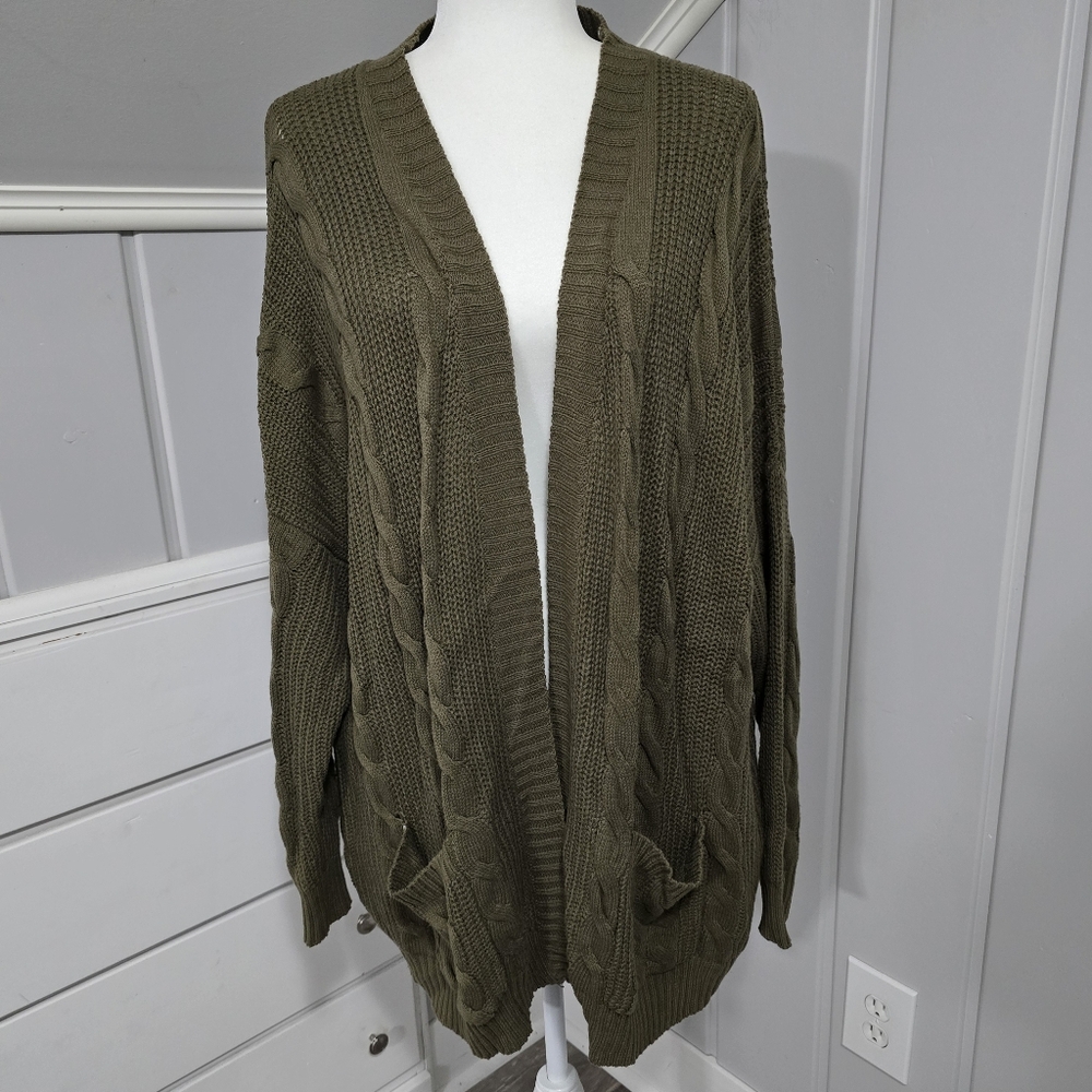Pink Lily Open Front Knit Cardigan (Size M/L)